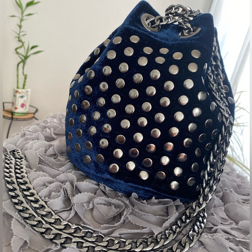Navy Blue Studded Crossbody